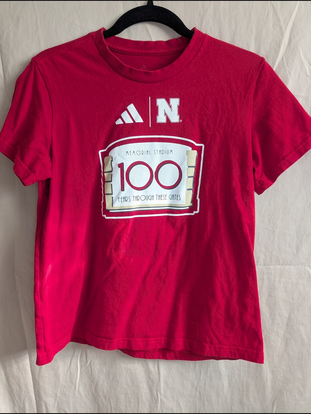 adidas Women's Nebraska 100th Anniversary Memorial Stadium Graphic Tee